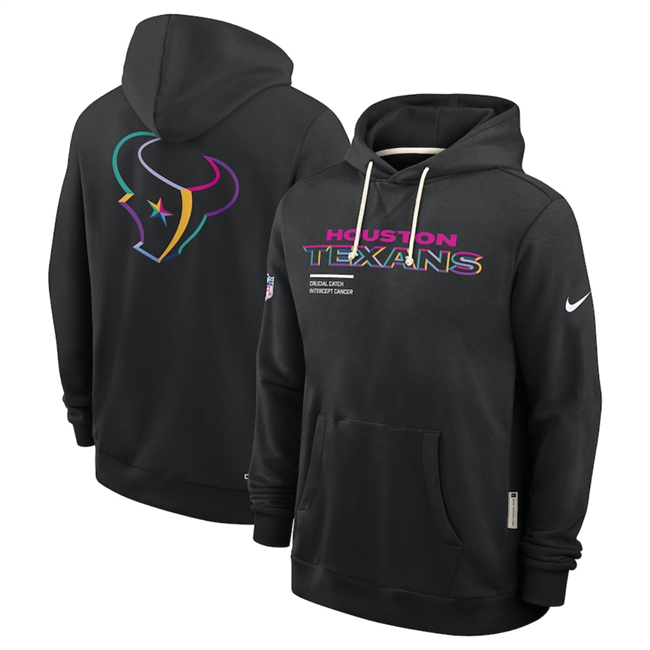 Men's Black Houston Texans 2025 Crucial Catch Club Pullover Hoodie